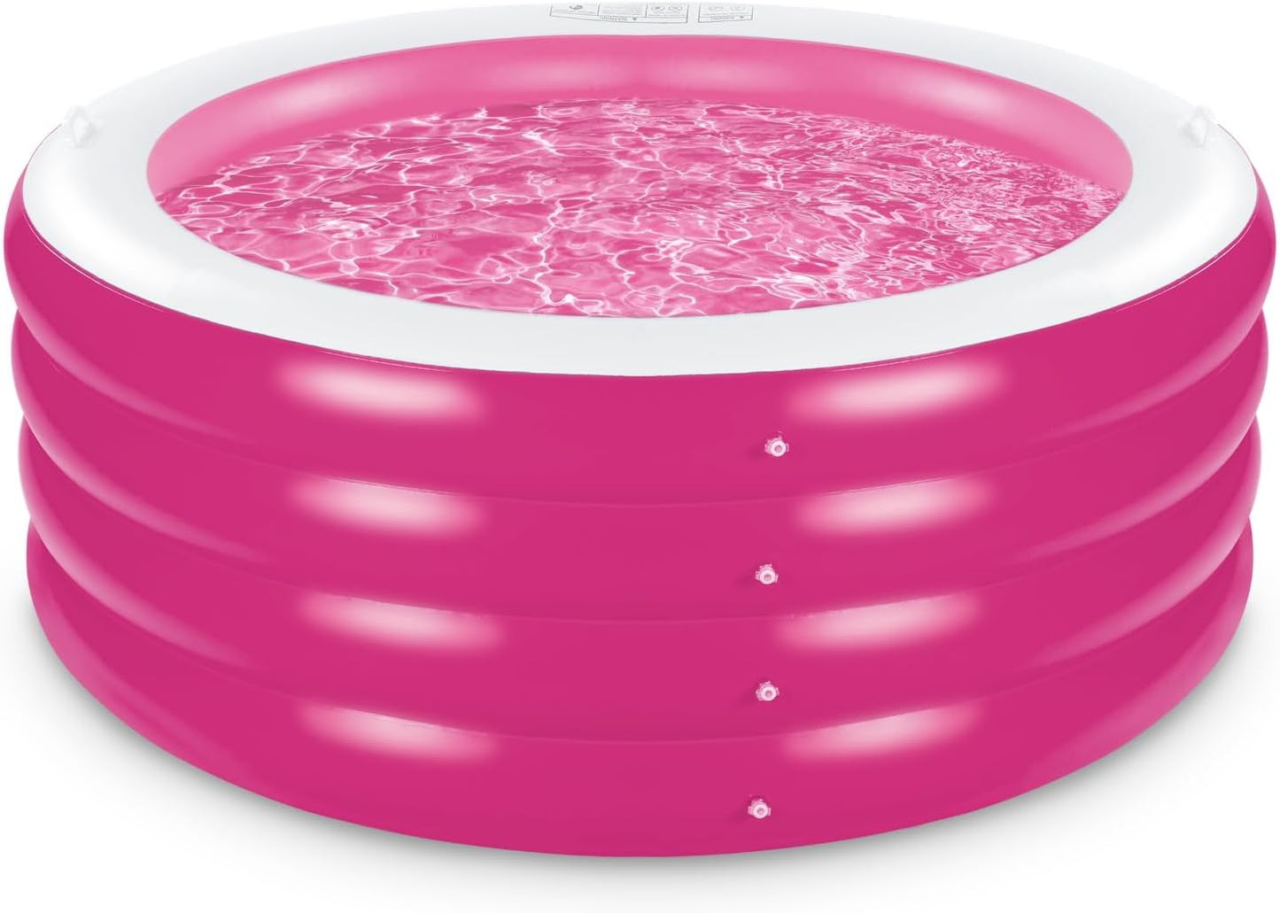 Inflatable Pool, Large Deep Round 70"x30" Family Inflatable Swimming Pool with Handles, Summer Water Party, Outdoor, Garden Backyard, Suitable for Adults (Pink)