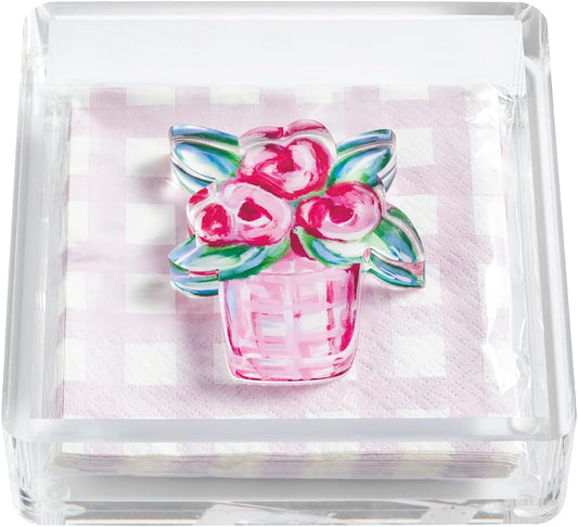 Mud Pie Acrylic Flower Napkin Holder