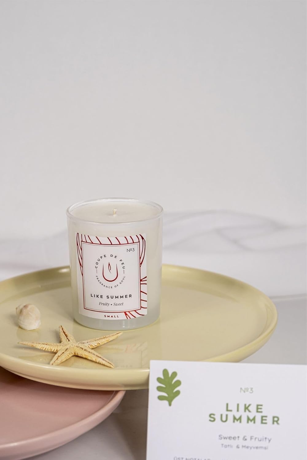 Scented Candle Small Glass Jar 5-Piece Set Peach Fragrance White Wax Home Decor Aromatherapy - White, One Size
