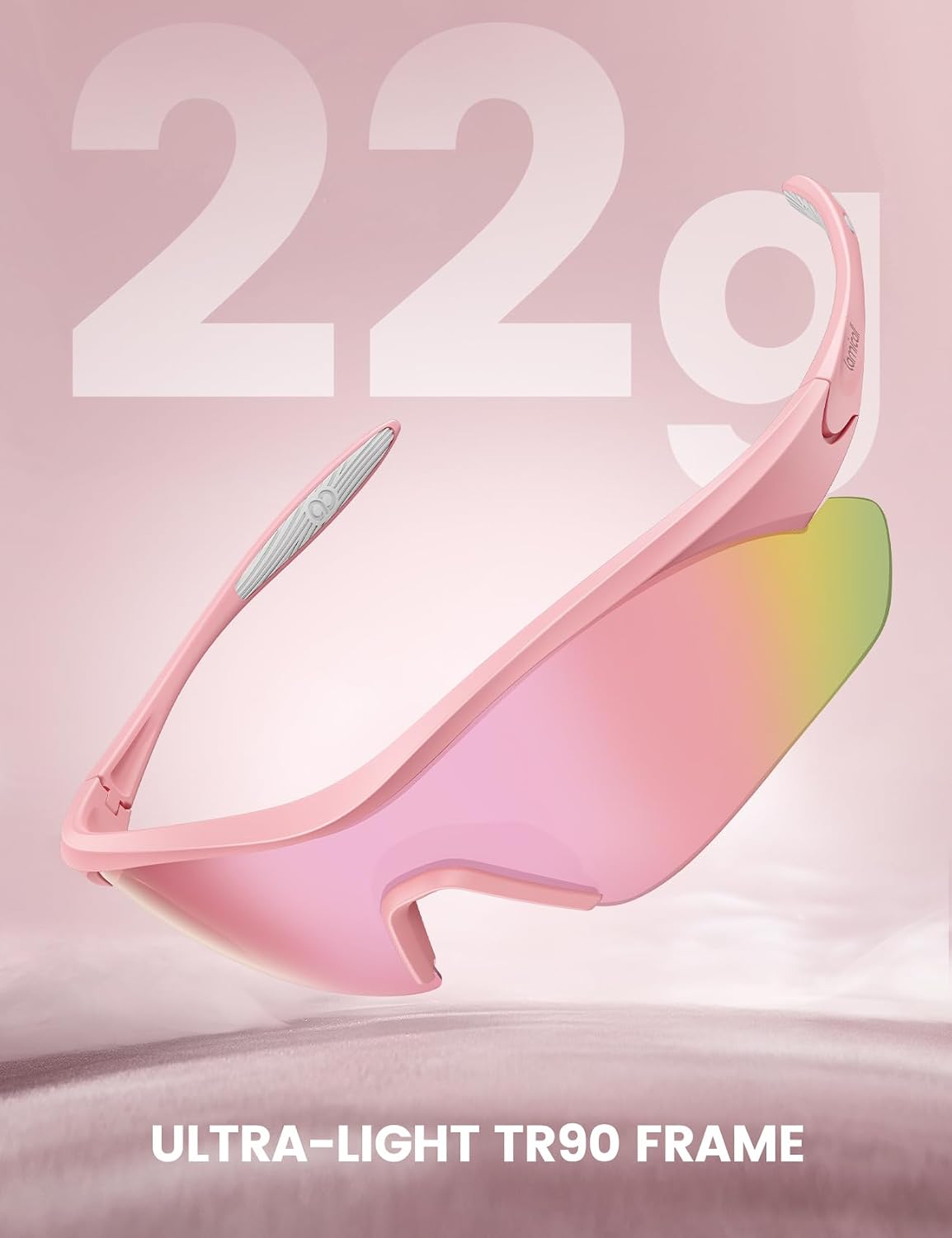 Lamicall 22g Polarized Sports Sunglasses - Lightweight UV400 Protection Men Women Sun Glasses for Running Baseball