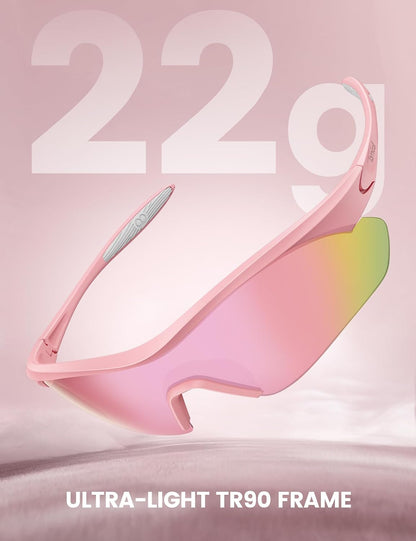 Lamicall 22g Polarized Sports Sunglasses - Lightweight UV400 Protection Men Women Sun Glasses for Running Baseball