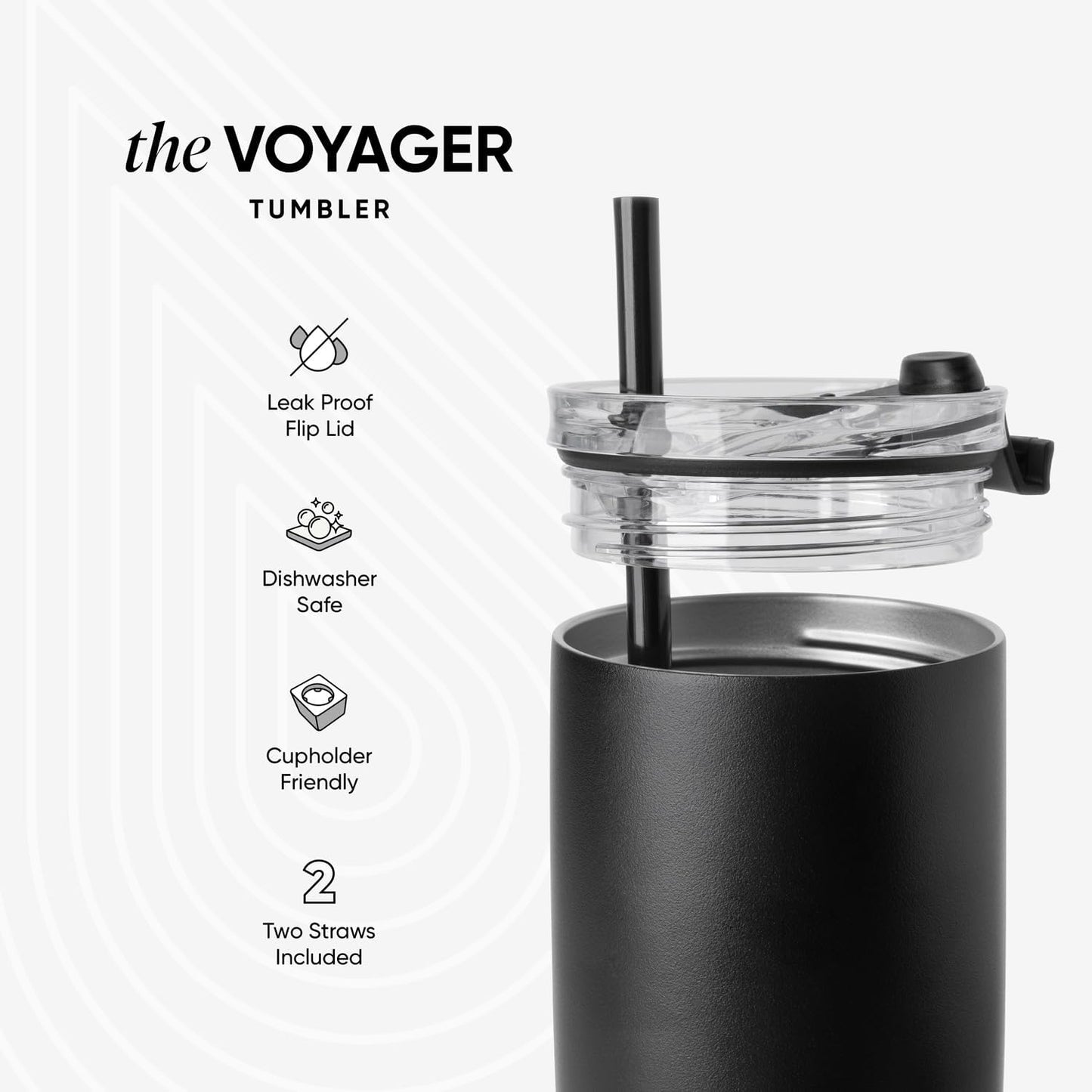 Simple Modern Voyager Tumbler with Flip Lid | Travel Coffee Mug | Insulated Stainless Steel Cold Brew Iced or Hot Coffee Cup | Gifts for Women Men Her Him | 16oz, Blush
