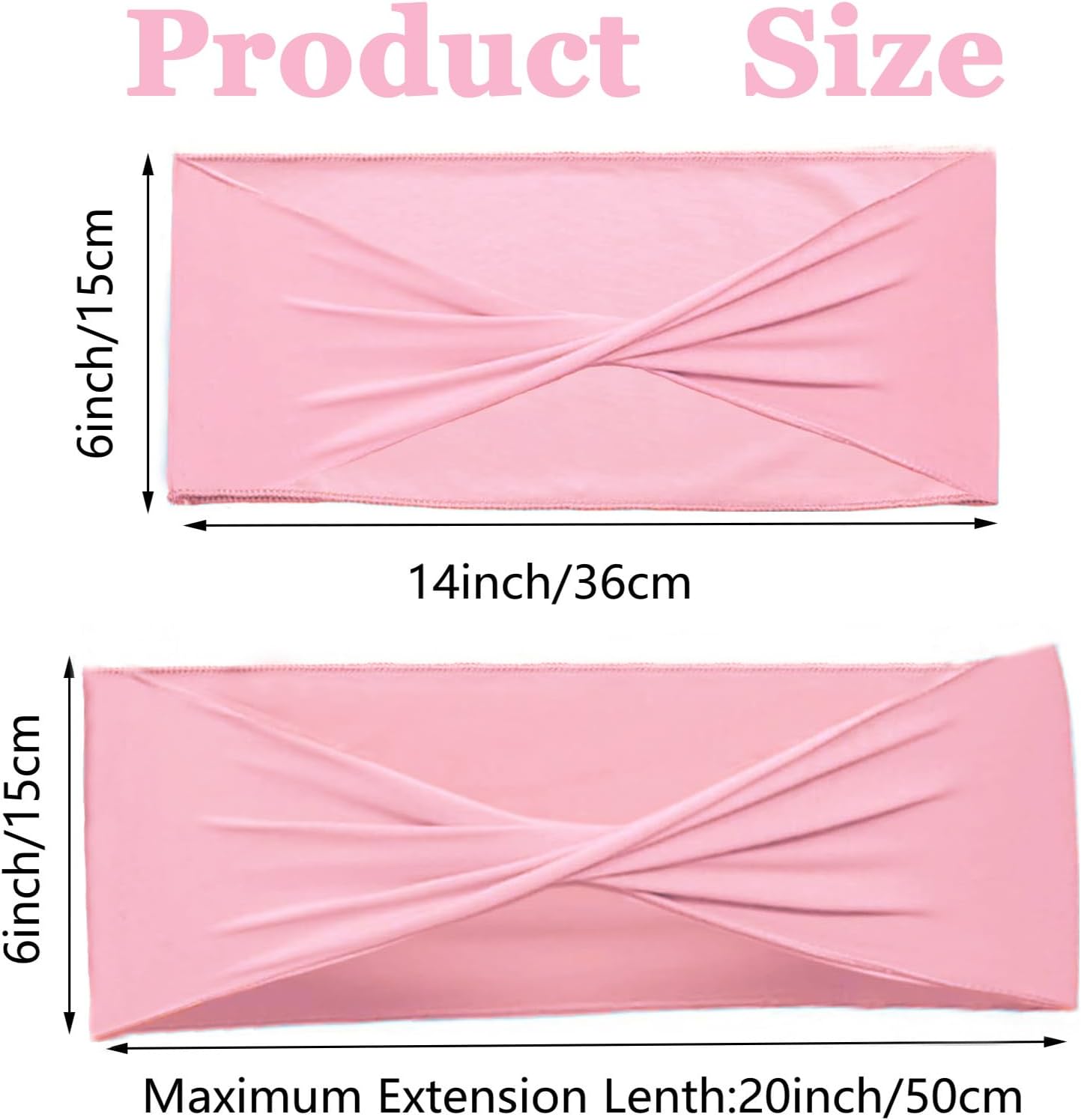 Spandex Pink Chair Sashes 50 Pcs Pink Sashes Bows Elastic Chair Cover Bands Ties Without Buckle for Wedding Party Events Ceremony Birthday