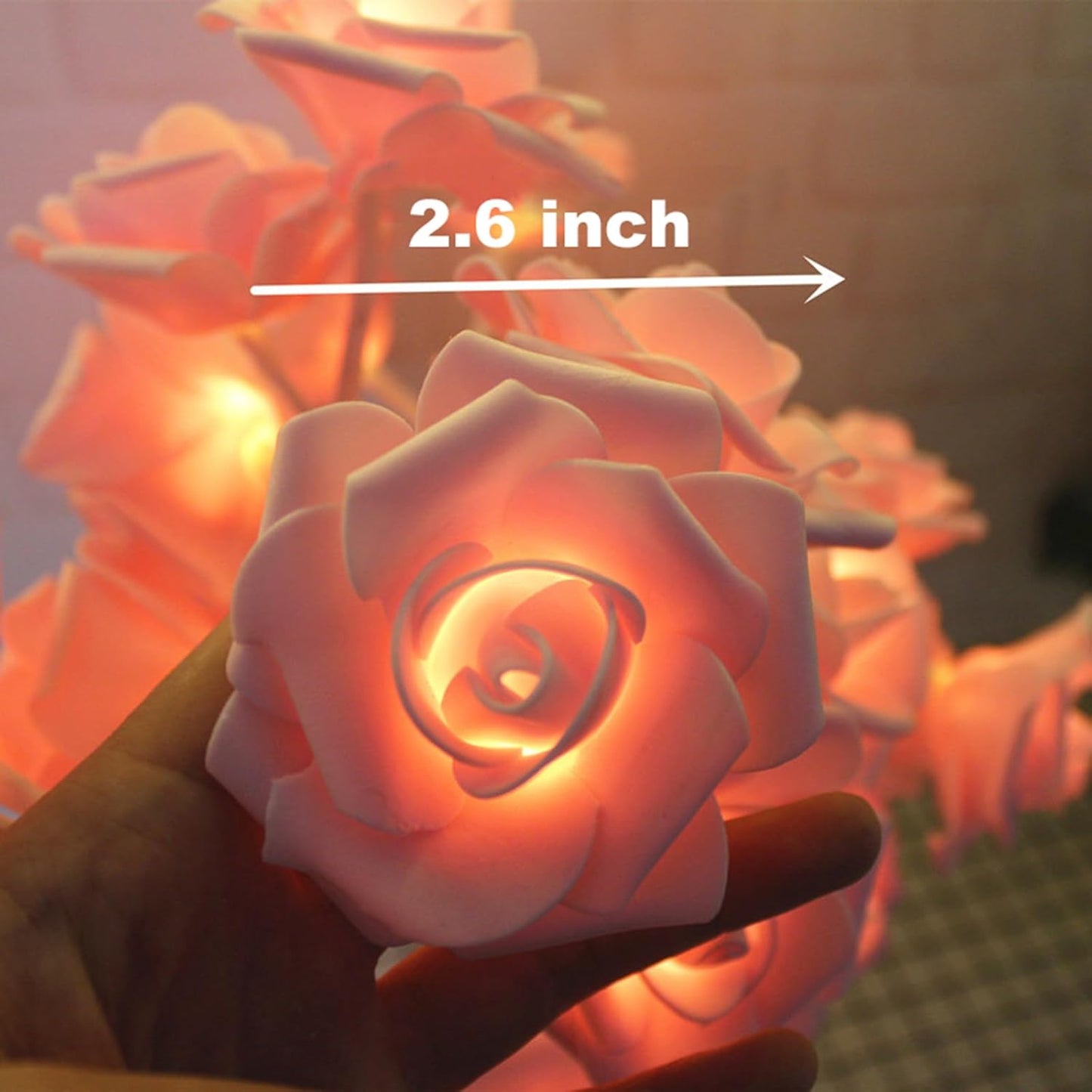iKenta 18" Tree Table Lamp 24 Pink Artificial Flower Rose,Wedding Light Home Decor Bedside Night Light Battery Powered Pink Table Lamp for Girl Women, Mother's Day, Valentine's Day, Birthday Present