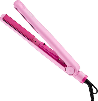 IZUTECH BTX450 1 Inch Tourmaline Ceramic Flat Iron Hair Straightener, Professional Salon Negative Ion Straightener with Adjustable Temperature for All Hair Types, Anti-Frizz High Shine, Pink