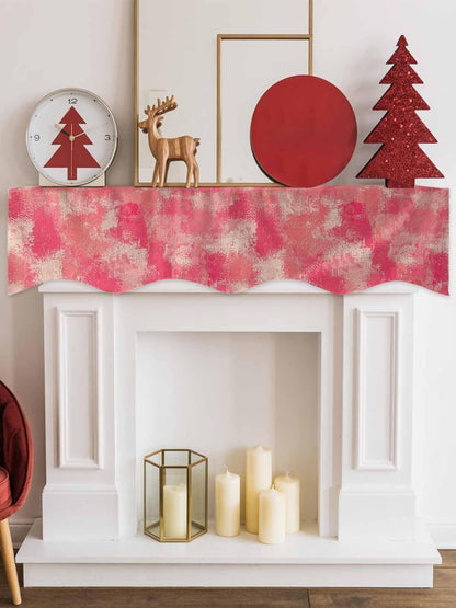 Pink Splatters Mantel f 70 x 17 Inch, Pink Rose Petals Fireplace Mantel f Mantle Cover Runner for Home Living Room Indoor Holiday Party Decor