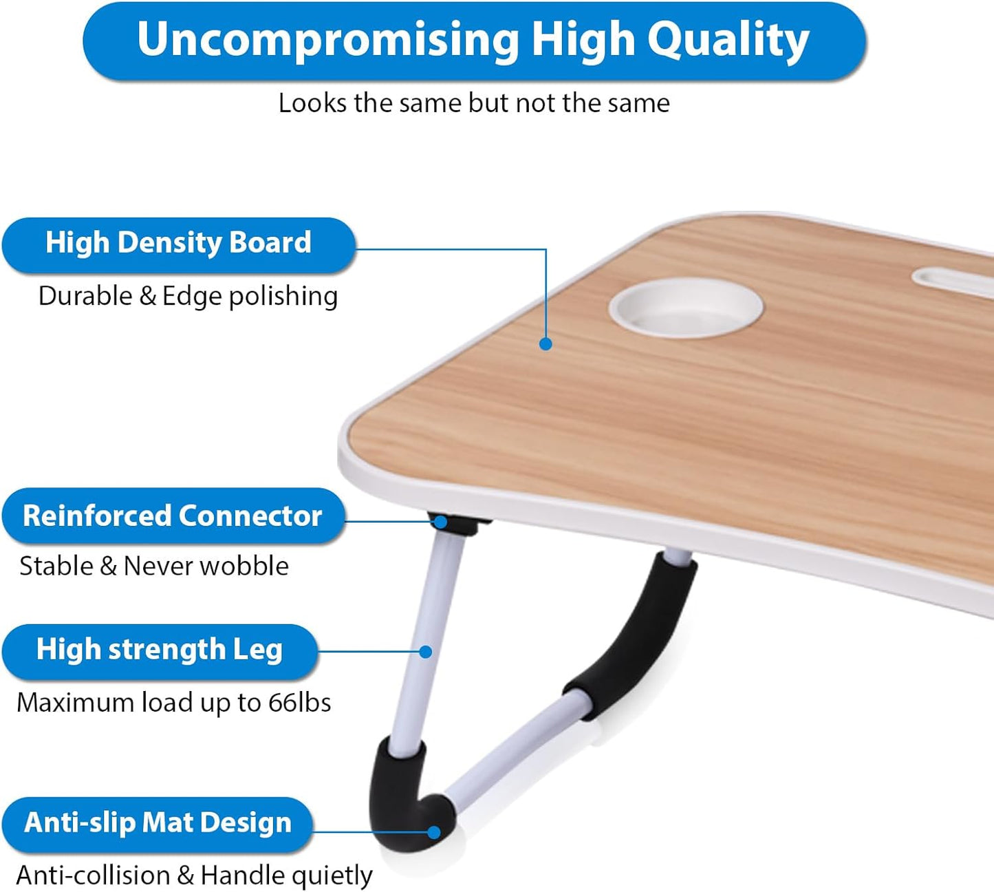 Lap Desk - Foldable Lap Desk with Storage Drawer, Cup Holder & Tablet Slot & DC USB Ports, Versatile Bed Desk, Bed Tray(23.6" L x 15.7" W x 10.6" H,Pink)