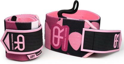 PR Personal Record Heavy Duty Premium Wrist Wraps, More Elasticity, Reinforced Stitching, Extra Wide Strap, Strong Thumb Loop, Larry Wheels Weightlifting Wraps