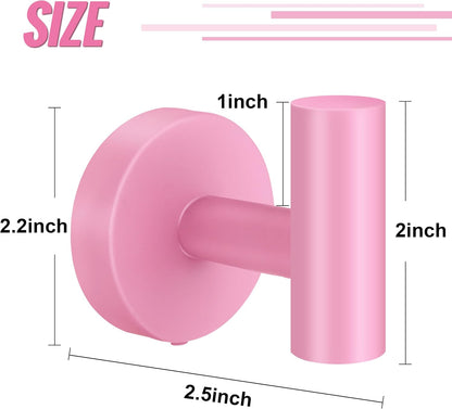 Screw Fixation Towel Hooks, Stainless Hanging Holder, Pink 2PCS | sleek touch, home décor, widely scenario usage, Heavy Duty, Strong load, Tool-need install