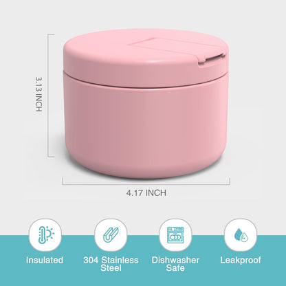 LOHASOK 12oz Food Thermo for Hot Food Insulated Vacuum Soup Jar with Buckle Lid, Stainless Steel Wide Mouth Leak Proof Lunch Container