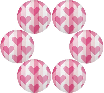 Gradient Peach Heart Pattern placemat round table reusable placemat linen burlap 15.4