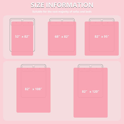 Waterproof Dog Blanket for Couch, Reversible Pet Throw Blankets Leak Proof Sofa Bed Protector for Furniture Machine Washable-68x82,Pink+Cream