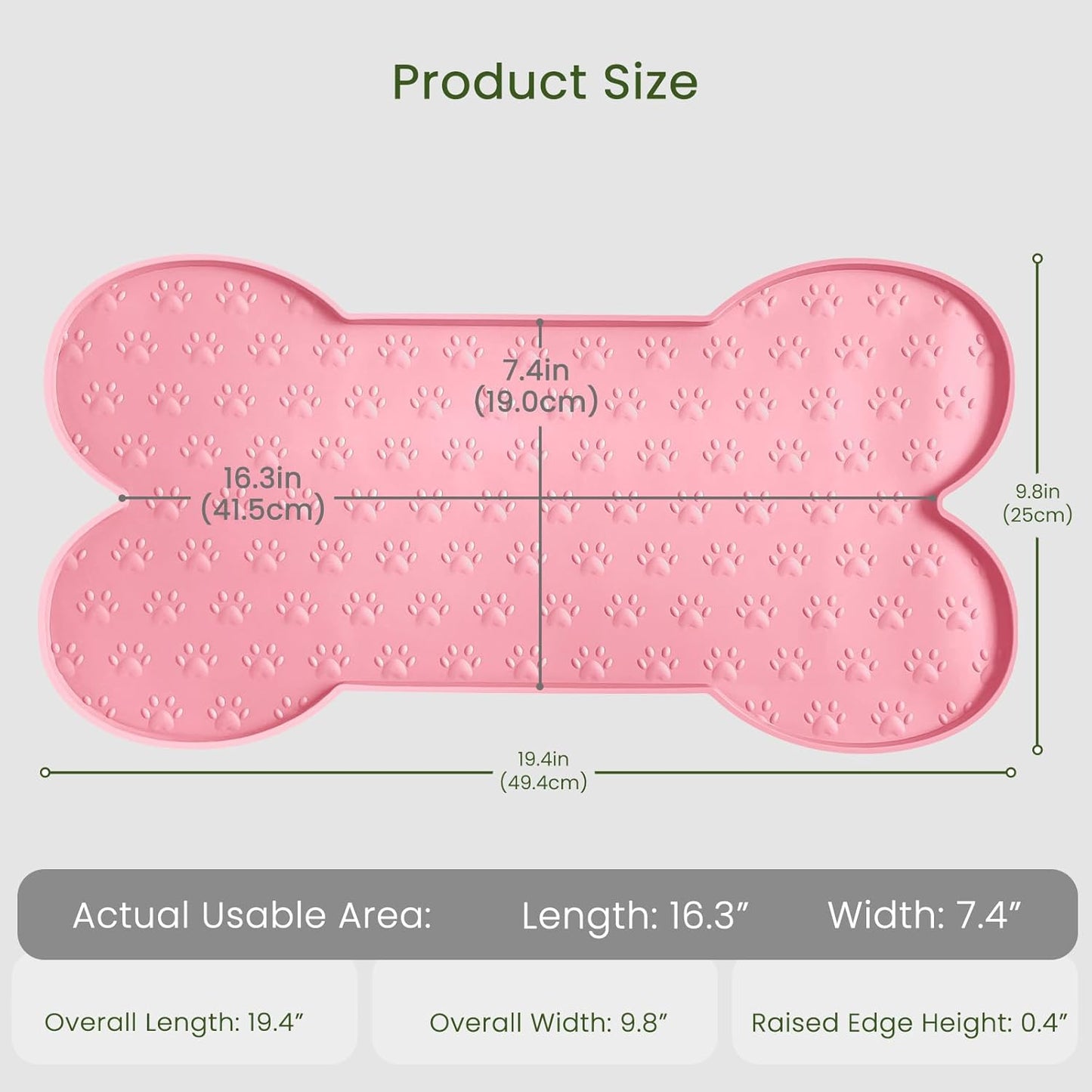 PWTAA Dog Food Mat Anti-Slip Silicone Dog Bowl Mat Thicker Pet Placemat Waterproof Cat Feeder Pad with Raised Edge Puppy Kitten Feeding Mats Suitable Small Medium-Sized Dogs Cats Eating Tray