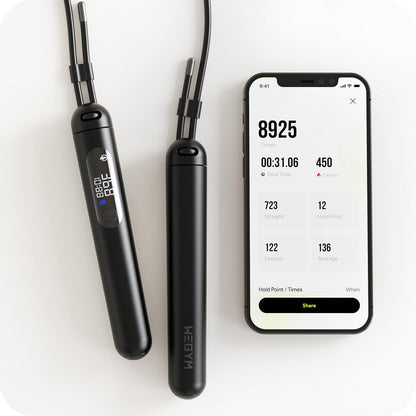 WeGym Smart Jump Rope for Men Women, Adjustable Jump Rope for Indoor Outdoor Workout, Jump Counting, Tracking - Data Analysis LED Display Screen Rechargeable Skipping Rope Fitness Gift for Adults Kids