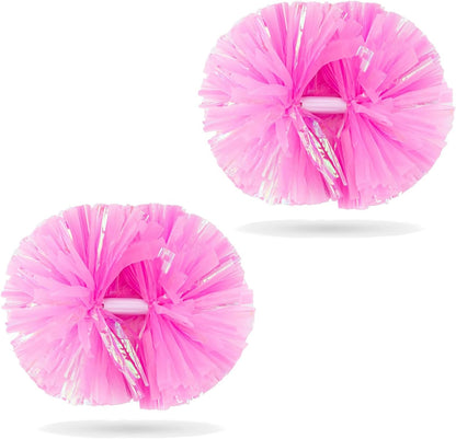 12inch Metallic Cheerleading Pom Poms, Cheerleader Pompoms Cheer Poms for Kids Adults, Cheering Squad Pompoms for School Sports Games Dance Party