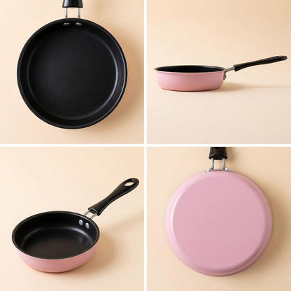 4.7 Inch Egg Frying Pan - Mini Nonstick Skillet for Single Eggs,Pancakes & Appetizers,Heat Resistant Handle, Induction Compatible Small Pan for Gas & Electric Stovetops-(Pink)