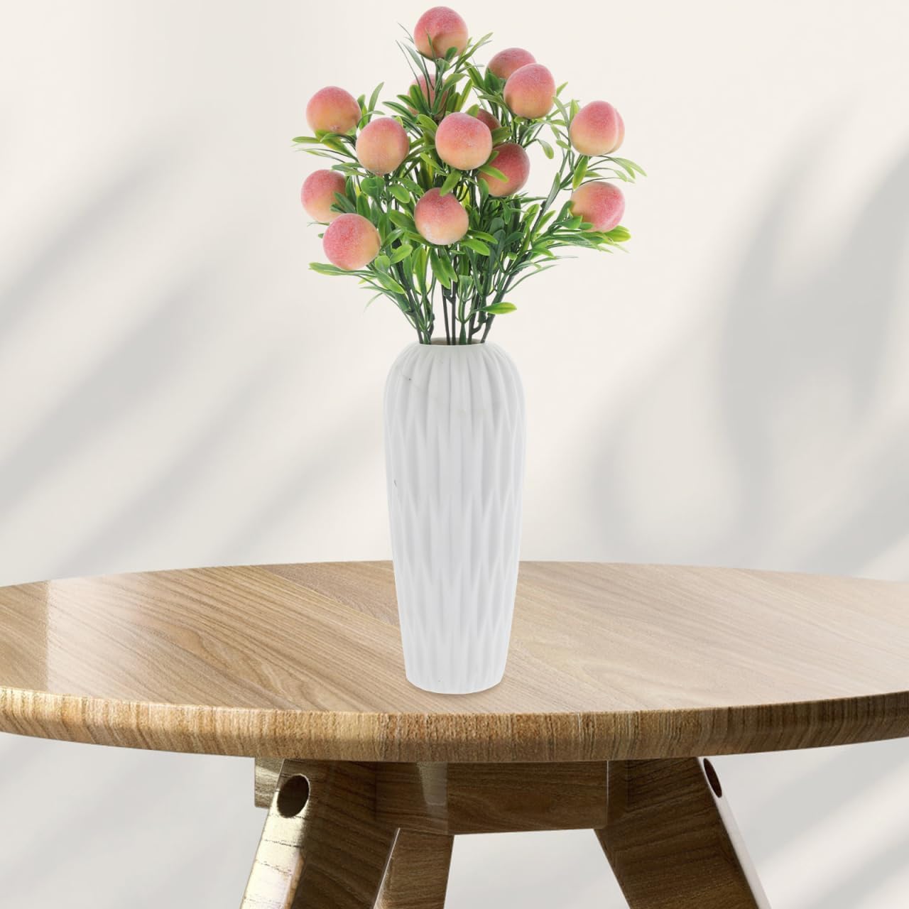 PRETYZOOM Artificial Peach Branches 2 Pcs Faux Peach Stems with Pink Flowers for Home Decor Vase Fillers Floral Arrangements Party Decorations 12.79X3.94X3.94 Inches