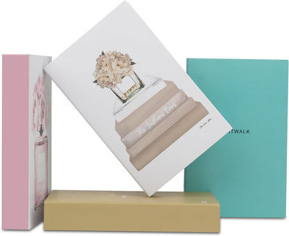 PROBENEX Blush Large | 4 PCS Faux Decorative Books for Home Decor | Not Real Books (Cardboard Boxes) | Coffee Table, Bookshelf & Shelf Styling Display Props for Living Room, Office