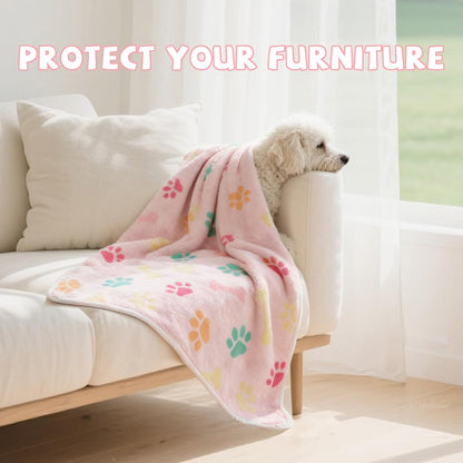 YUEPET Waterproof Dog Blankets, 2 Pack Washable Dog Blankets for Bed Couch Sofa Protector Fleece Flannel Puppy Blanket Soft Plush Reversible Throw Blanket for Medium Dogs Cats 30"×20"(Pink+Brown)