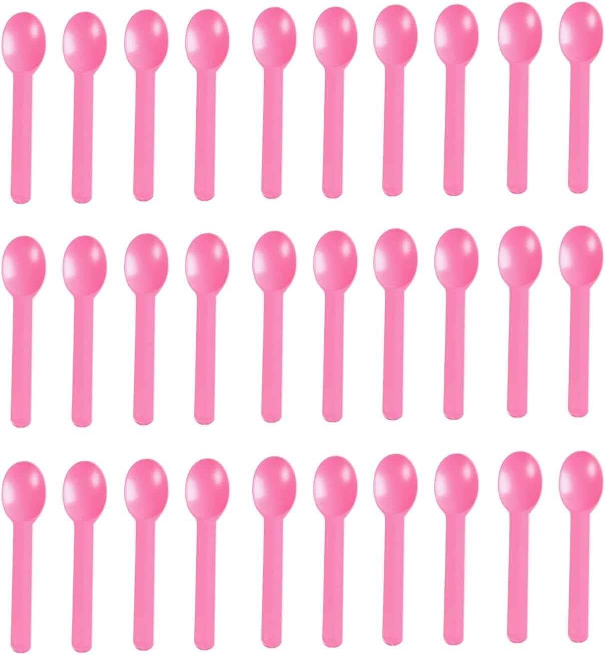 50 Pcs Disposable Plastic Dessert Spoons, 5.9"Ice Cream Spoons, Small Dessert Spoons for Ice Cream, Yogurt, Pudding, Cake,Party and Daily Use (Pink)