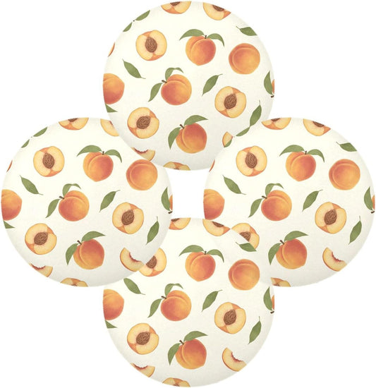 15 inch Peaches Pattern Round Placemats 4 PCS Non Slip Heat Resistant Table Mats for Kitchen Dining Party Table Indoors & Outdoors Decor
