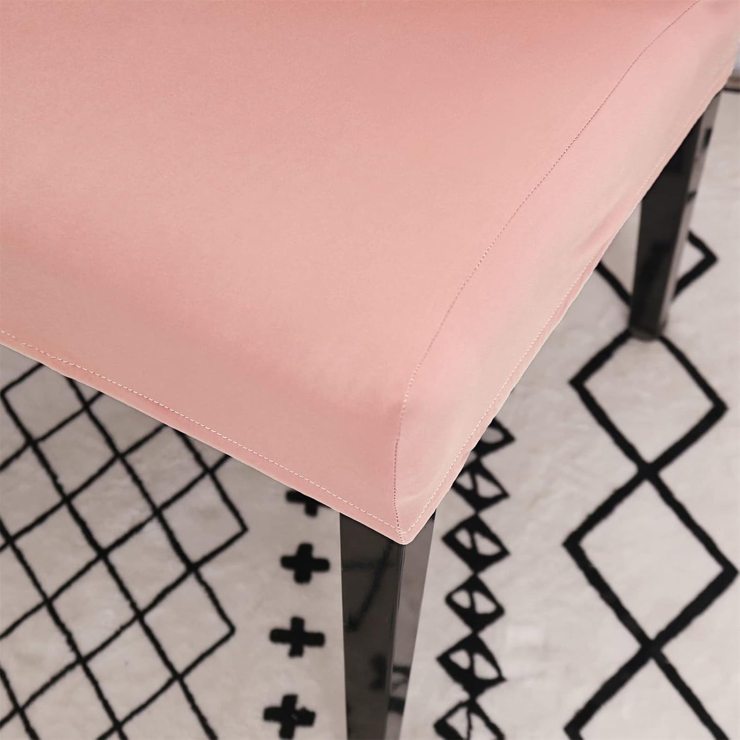 Chair Covers for Dining Room Set of 4, Stretch Spandex Dining Chair Covers, Washable Removable Parsons Chair Slipcovers Protector for Dining Room, Kitchen, Hotel (Pink)