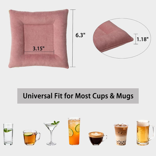 2Pcs Coasters for Drinks Coaster Set for Coffee Beer Wine Drink Coasters for Table Protection Housewarming Birthday Gift (Pink)