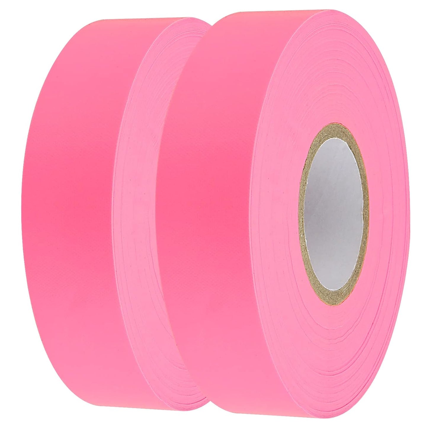 10 Pack 1" x 328' Pink Flagging Tape, Neon Marking Tape, Non-Adhesive Plastic Ribbon Tape Fluorescent Tape for Labeling, Tagging Boundaries