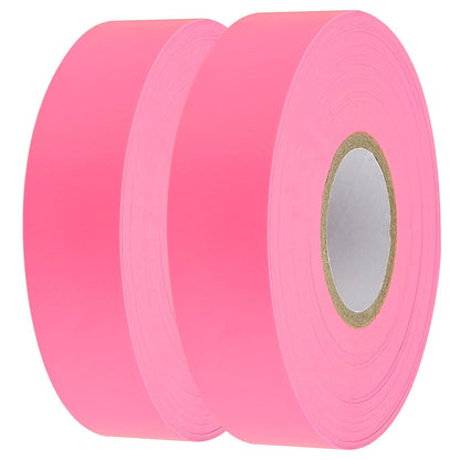 10 Pack 1" x 328' Pink Flagging Tape, Neon Marking Tape, Non-Adhesive Plastic Ribbon Tape Fluorescent Tape for Labeling, Tagging Boundaries