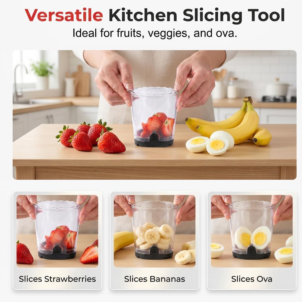 Strawberry Slicer, 2026 New Egg Slicer for Hard Boiled Eggs, 3.54" x 3.94" Kitchen Slicer for Fruits & Vegetables, Durable Meal Prep Tool for Home Use (Pink)