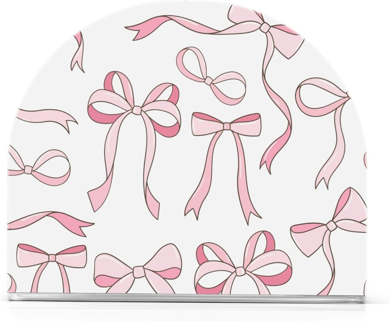 Light Pink Bowknot Cute Coquette Bow Napkin Holder for Table Acrylic Cocktail Napkin Holders Decorative Tissue Dispenser Vertical Napkin Holder for Home Decor Kitchen Dining, 2 PC
