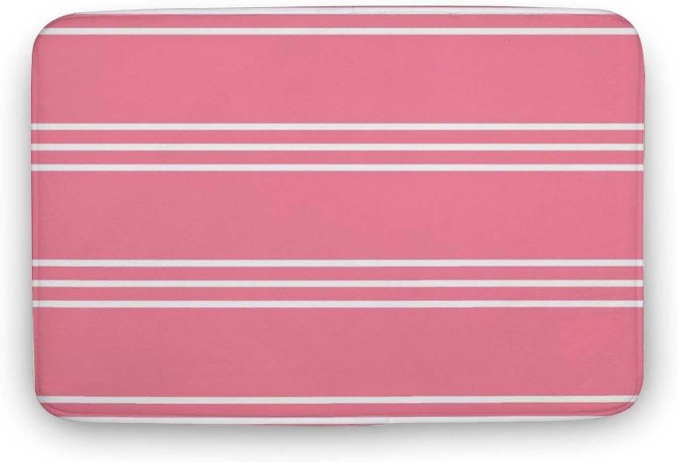 Pink Stripes Bathroom Rugs, Non Slip & Absorbent Bath Mat Carpets for Bathroom, Entryway or Sink 16" x 24"