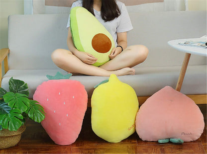 Peach Shaped Pillow & Creative Fruit Cushion & Vivid Plush Stuffed Pillow 17.7"