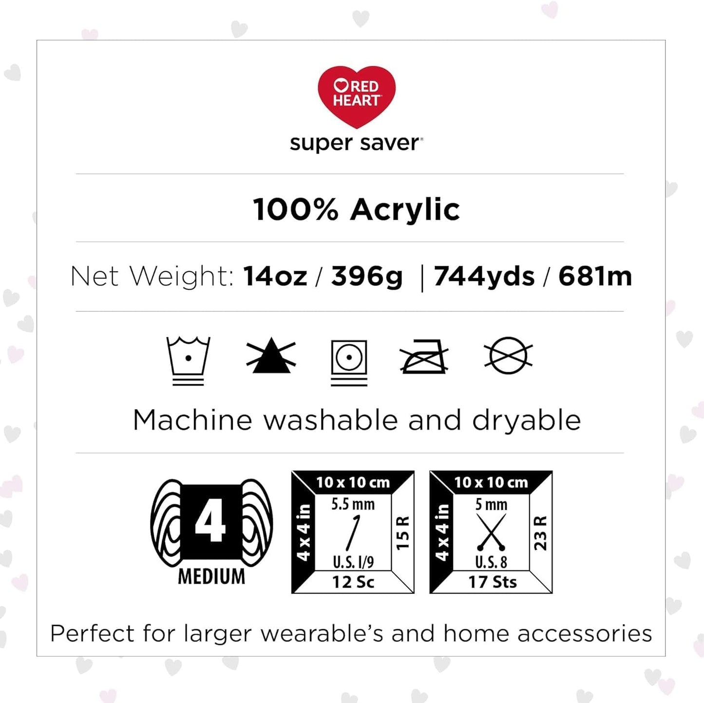 Coats Yarn E302B.0373 Red Heart Super Saver Jumbo Yarn, Petal Pink