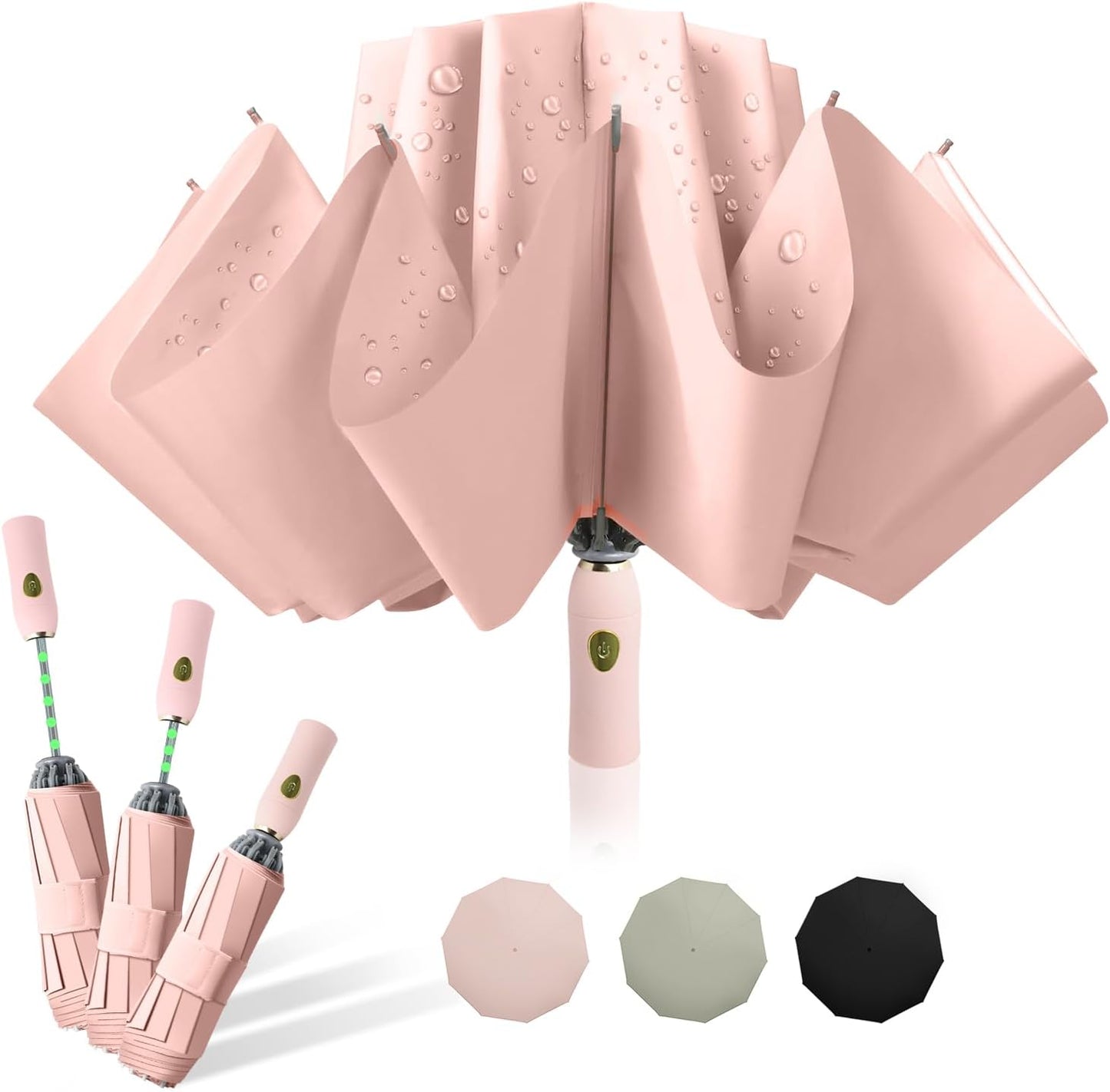 Windproof Inverted Umbrella for Travel, Comapct &Light, Easy Folding&Anti-rebound Rods, Automatic Reverse Umbrellas for Rain, Commute, Daily Use