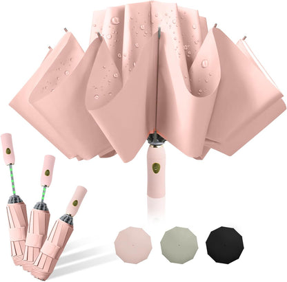 Windproof Inverted Umbrella for Travel, Comapct &Light, Easy Folding&Anti-rebound Rods, Automatic Reverse Umbrellas for Rain, Commute, Daily Use