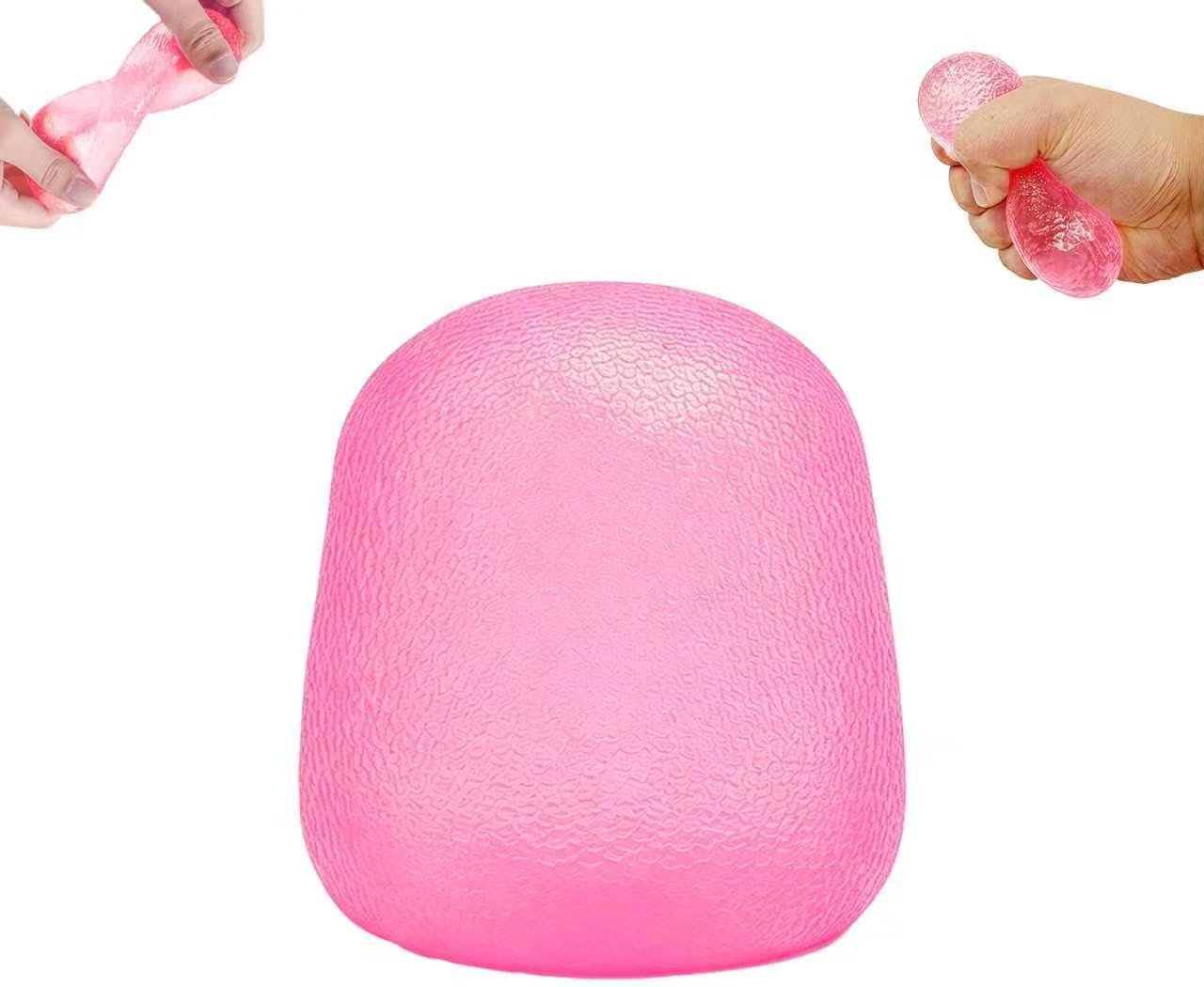 Soft Silicone Squishy Ball – Slow Rising Gumdrop Squeeze Toy for Kids Ages 3+ & Adults, Sensory Desk Toy for Home, Office & Everyday Play (Pink)