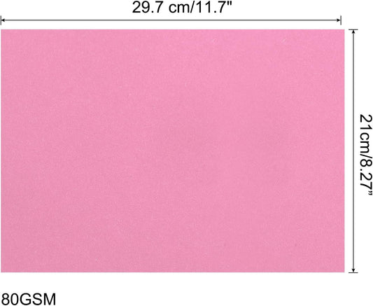 MECCANIXITY 50 Sheets Colored Copy Paper 8.3 x 11.7Inch Printer Paper 80gsm Pink for Office Printing, Document Copying, Invitations, Forms, Art Projects