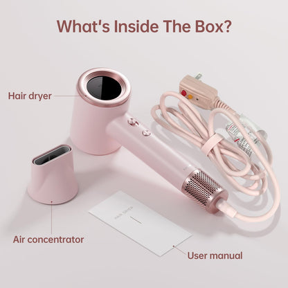 Bowei High-Speed Hair Dryer 110000 RPM Brushless Motor, Fast Drying Ionic Blow Dryer, 200M Negative Ions Anti-Frizz, Low Noise Lightweight Hair Dryer for Home & Travel