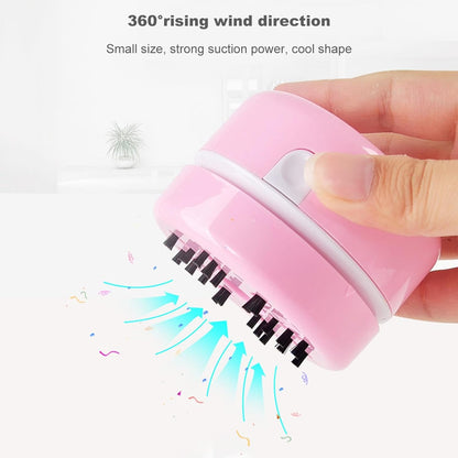 Cleaning Brush Handheld Portable Mini Coffee Table Home Desktop Vacuum Cleaner (Pink)
