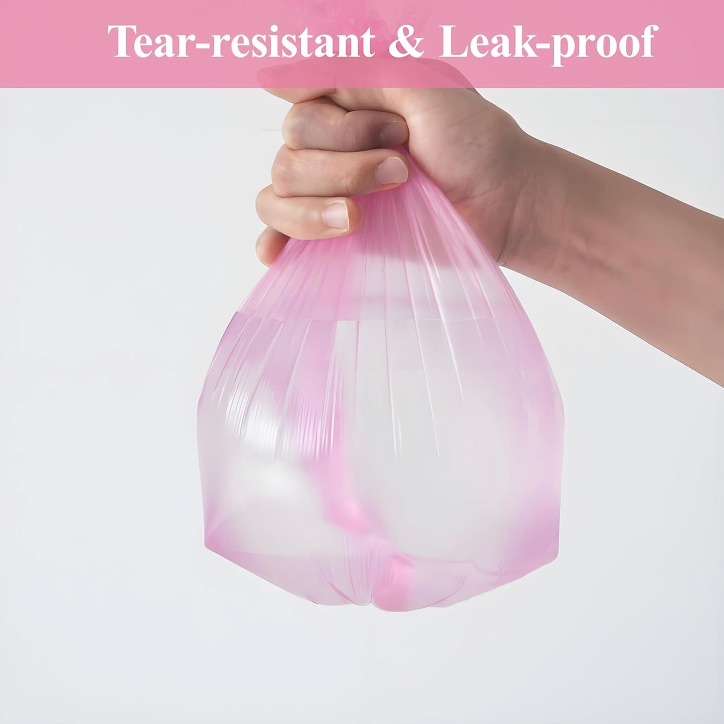200 Pack Small Garbage Bags- Perfect for Desktop Trash Cans - Odorless (Pink)