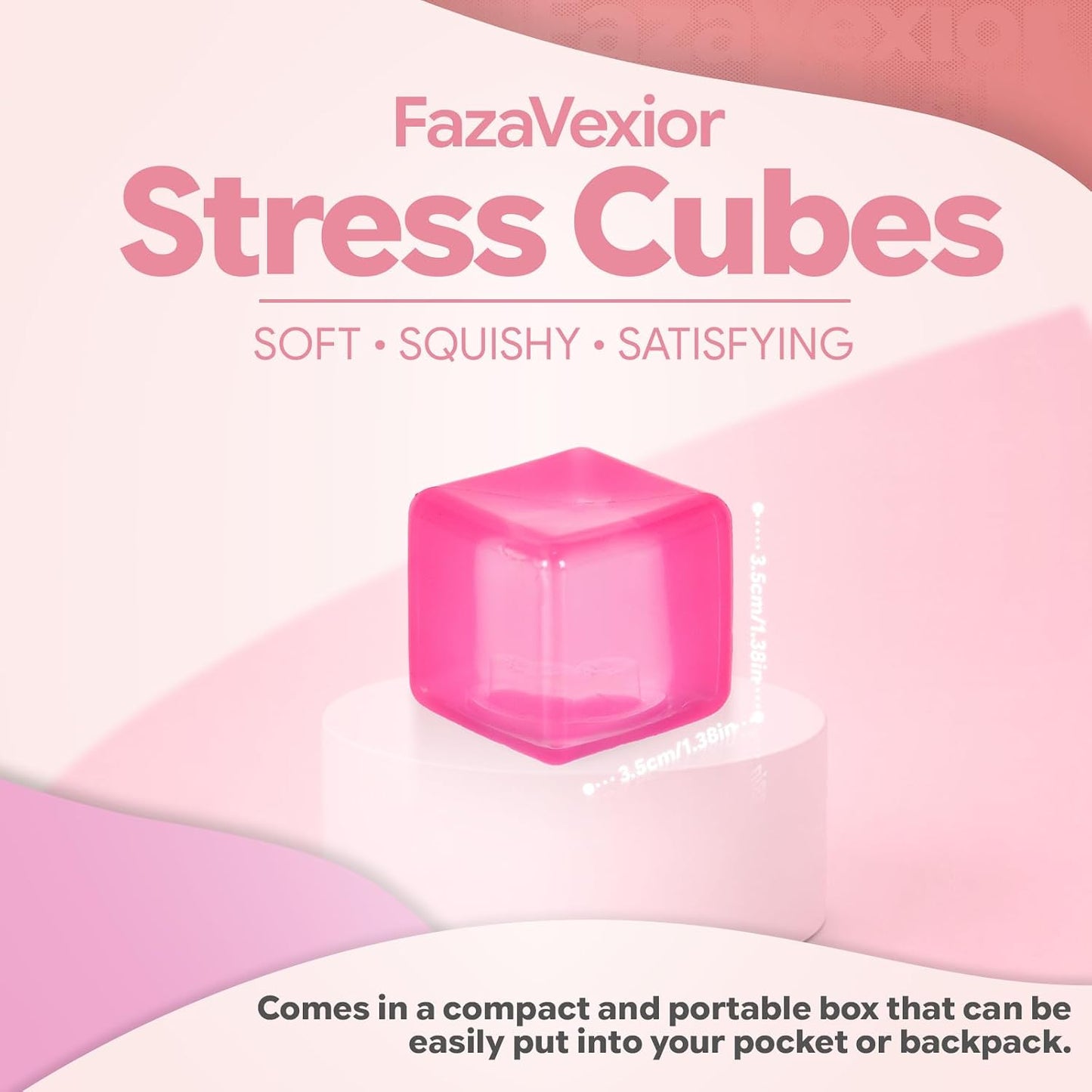 Maltose Squishy Stress Relief Toys, Translucent Squeeze Ice Cube Fidget Toys, Slow Rising Sensory Stress Balls for Anxiety Relief, Durable TPR Calm Down Toys (1, Pink, 1.38inch)
