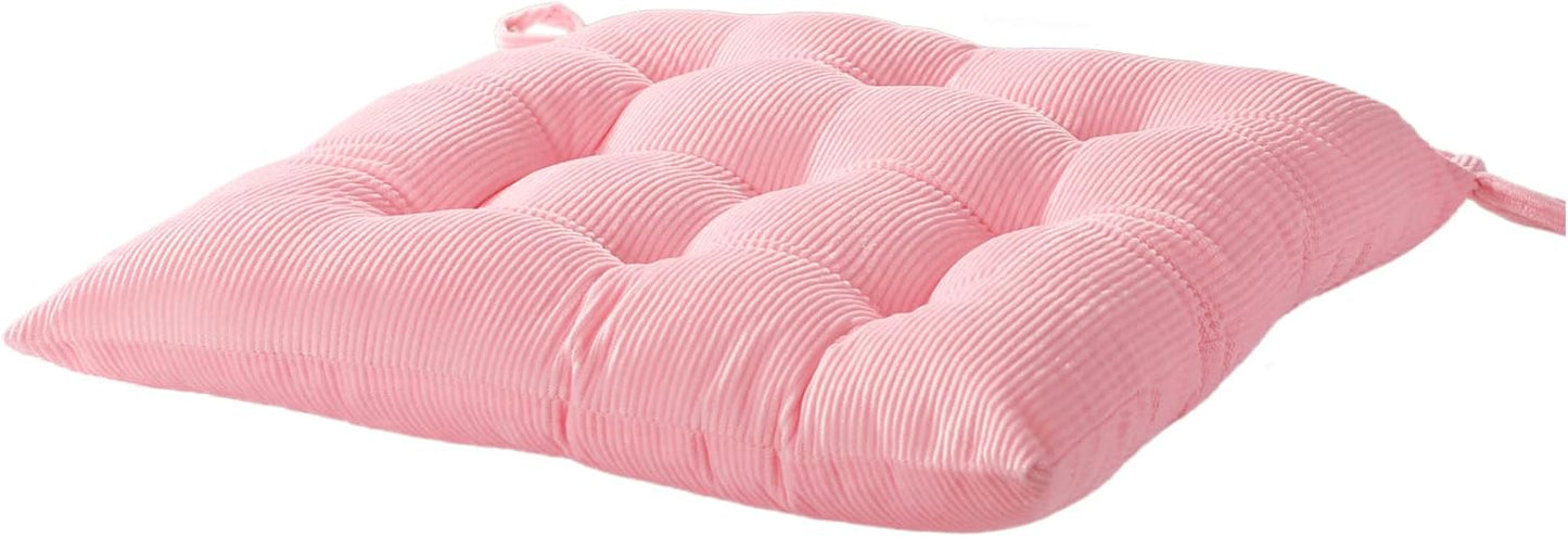 HLOVME Corduroy Chair Cushion with Ties Ultra Soft Warm Floor Cushion for Kids Reading Nook Comfortable Square Seat Cushion for Adult 15.7”x15.7” Set of 2, Pink