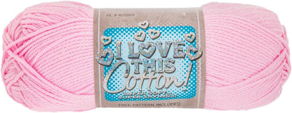I Love This Cotton 4-Medium, 180 Yards of 100% Cotton Yarn for Crocheting & Knitting Blankets, Hats, & More – DIY Handcrafting Accessories, Set of 3, 74 Pink