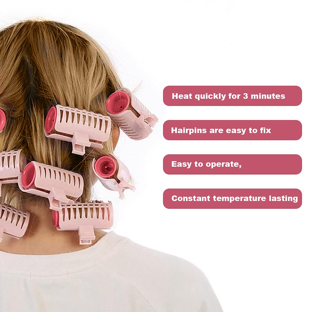 Yosoo Hair Perm Rods, 15pcs Electric Hot Rollers with Instant Heat, Clip Travel Hot Rollers for Long and Short Hair, 30mm, Pink (8ead9545-a6a7-4304-aaf7-72995c9eeadd)