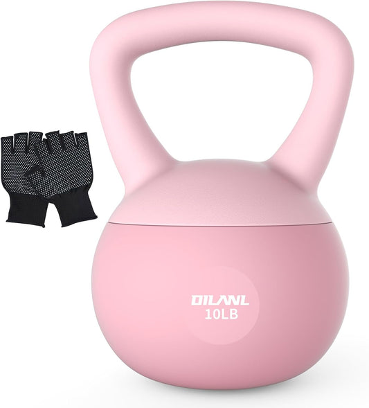 Soft Kettlebell, Safe Strength Training Kettle bell, Cushioned Impact-Resistant Base and Anti-Slip Grip Weight, Kettlebells Set for Home Workouts and Men/Women/Beginners,With Non-slip Gloves