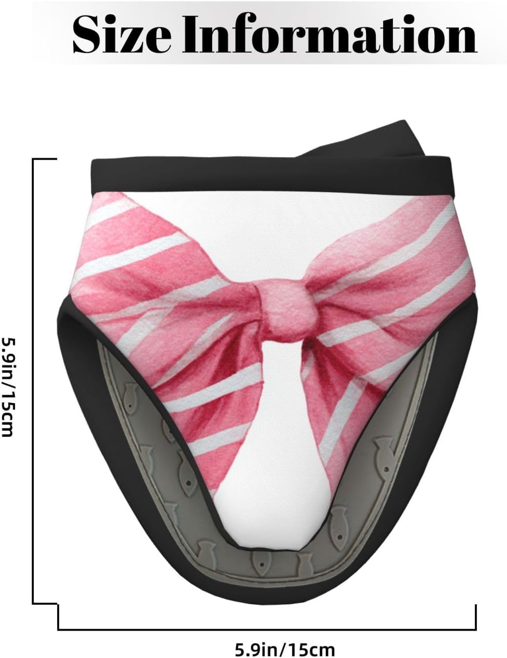 Light Pink Watercolor Bow with White Stripes Mini Silicone Oven Mitts Heat and Slip Resistant Kitchen Mittens,Short Oven Gloves for Safe Cooking Baking & Grill,5.9"X5.9"
