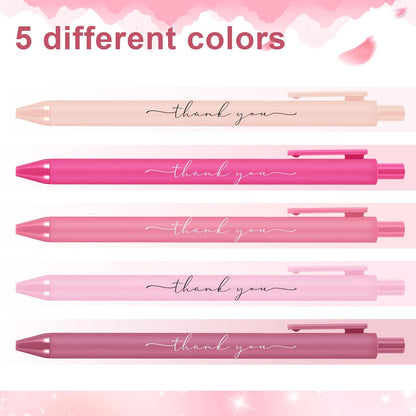 Dispowreath 50 Pcs Employee Gifts Bulk Thank You Pens Bulk Pink Candy Bridal Shower Ballpoint Pen for Women Wedding Baby Shower Server Waitress Coworker Teacher