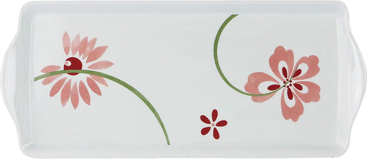 Corelle Coordinates by Reston Lloyd Melamine Tidbit Tray, BPA-Free, Food Safe, Multipurpose Platter Serving Tray, Bathroom/Table Organizer, Pretty Pink