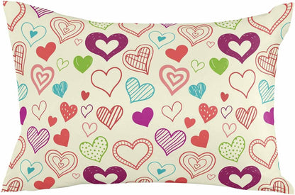 Valentine's Day Body Pillow Cover, Pillowcase Protectors with Zipper, Heart Love Modern Country Light Yellow Breathable Decorative Throw Pillow Case Cover, Pillow Shams for Couch Sofa 24x36Inch